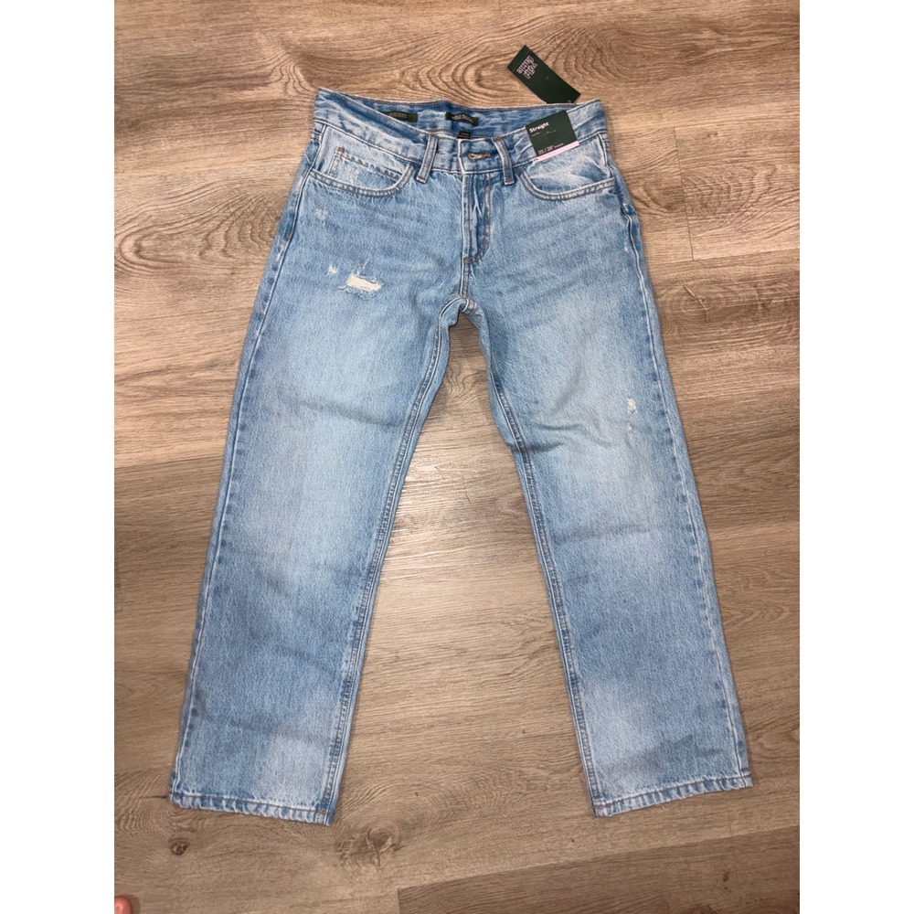 Wild Fable Low Rise Straight Leg Distressed Jeans Light Wash 2S 25x28